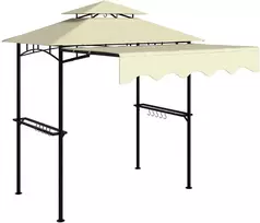 Aosom Grilio paviljonas 242x149x248 cm smėlio spalvos, metalas