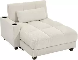 Aosom Sofa-lova, 114x147x86 cm, kreminė balta, putos