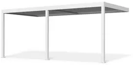 Pavėsinė Pergola ELEGANCE WALL AUTOMATIC 3x6 su LED, Baltas, montuojama prie sienos