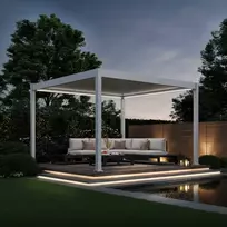 Pavėsinė Pergola DELUXE AUTOMATIC 3.6x4 su LED, Baltas