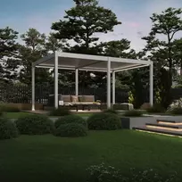 Pavėsinė Pergola DELUXE AUTOMATIC 3.6x5.3 su LED, Baltas