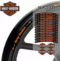 Harley-Davidson ratlankių lipdukai – 16 vnt. rinkinys