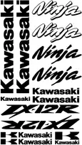 Kawasaki Ninja ZX-12R motociklo lipdukų rinkinys – viniliniai lipdukai