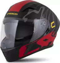 Motociklininko šalmas Cassida Orbit Multivers Matinis juodas / raudonas / pilkas / geltonas