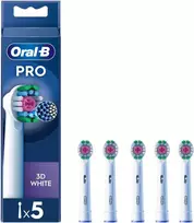 „Oral B Pro 3D Baltas“ dantų šepetėlio galvutės – baltos – 5 vnt.