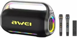Kompiuterio kolonėlės Garsiakalbis belaidis AWEI KT20 400W Bluetooth 5.3 przenośny su zestawem karaoke juoda
