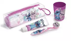 Disney Stitch kosmetinė, dantų pasta, dantų šepetėlis, puodelis