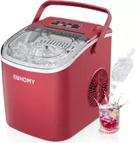 EUHOMY ledukų gaminimo aparatas, 9 ledukai per 6 min., 12 kg per parą, savaiminis valymas, raudonas, B0DG8Q9V3F