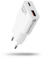 everactive Charger 1 x USB, 1 x USB-C Quick Charge 3.0 30W SUPER SLIM baltas