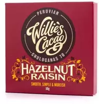 Dark Willie's Cacao – juodasis šokoladas su lazdyno riešutais ir razinomis 50g