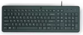 Klaviatūra HP 150 WD KBD FR, Full-size (100%), su laidu, USB, Juodas