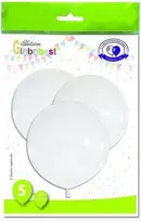 Globolandia Balionai ovalūs, balti, D45 cm 5 vnt.