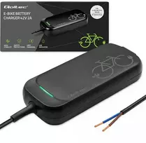 Qoltec Szybka Įkroviklis do roweru hulajnogi skutera elektrycznego 36V | 42V | 2A | przewód otwarty bez wtyczki | wodoodporna +kabelis zasilający