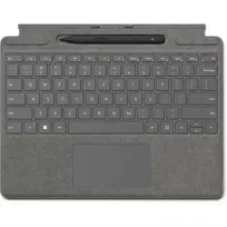 Microsoft Surface Pro 8/9/X 13" dėklas su klaviatūra ir rašikliu, Šiaurės šalių išdėstymas, platinos spalvos