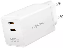 LogiLink Įkroviklis jungiama į tinklą 2x usb-c, 65w, balta