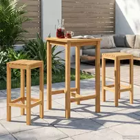 Lauko baro rinkinys 3 pcs Neapdorotas Kieto teka medžio