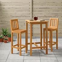Lauko baro rinkinys 3 pcs Neapdorotas Kieto teka medžio