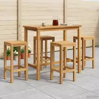 Lauko baro rinkinys 5 pcs Neapdorotas Kieto teka medžio