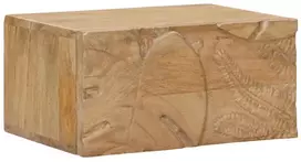 Rankų darbo naktinė spintelė Teak medžio rudas 40 x 30 x 20 cm