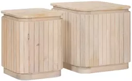 Rankų darbo šoniniai stalų rinkinys 2 pcs Balta 45 x 45 x 45 cm