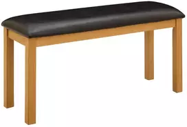 Valgomojo suolas 95 x 32 x 45 cm Kietas ąžuolo medis Juoda