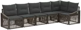 Lauko baldų komplektas Sodo Sofų Rinkinys 6 pcs Pilka poliratanas