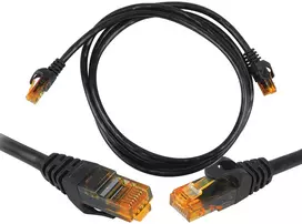Adaptec 8P8C CAT6e UTP Connection network Cable (patchcord) 1m juodas