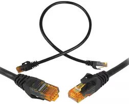 Lexton 8P8C CAT6e UTP tinklo kabelis (patchcord) 0.5m juodas