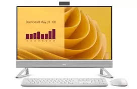 Stacionarus kompiuteris „Dell“ 27" „viskas viename“ kompiuteris EC27250 su „Win11Pro“ branduoliu, 7-150U, 16GB, 1TB, 27.0 FHD lietimui jautriu ekranu, „GeForce MX570A“ vaizdo kamera, belaidžiu internetu ir „Bluetooth“ ryšiu, 3 metų „Pro“ palaikymas.