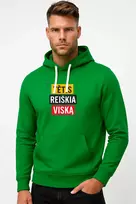 Vyriškas žalias džemperis su gobtuvu Tėtis reiškai viską