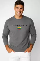 Vyriškas tamsiai pilkas džemperis Lithuania (juoda)
