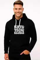 Vyriškas juodas džemperis su gobtuvu Kietų tėčių klubas (baltas)