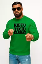 Vyriškas žalias džemperis be gobtuvo Kietų tėčių klubas (juodas)