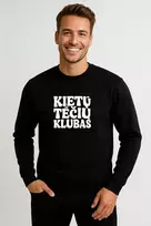 Vyriškas juodas džemperis be gobtuvo Kietų tėčių klubas (baltas)