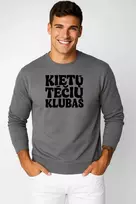 Vyriškas tamsiai pilkas džemperis be gobtuvo Kietų tėčių klubas (juodas)