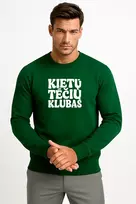 Vyriškas tamsiai žalias džemperis be gobtuvo Kietų tėčių klubas (baltas)