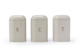 Salter BW13729OEU7 Pebble 3-Piece Canister Set Stone