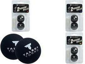TALBOT torro Squashball, schwarz/rot, mittel, 2er Blister roter Punkt - 1 Stück (251105)