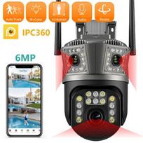 Nauja 9MP WiFi IP kamera 10x skaitmeninio priartinimo 3 objektyvo ekrano lauko apsaugos kameros stebėjimo dirbtinio intelekto stebėjimas be negyvojo kampo viso spalvoto naktinio matymo skambutis 6MP EU PLUG