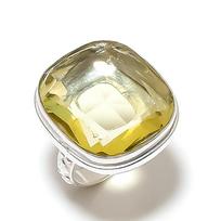 Citrine Gemstone Handmade 925 Sterling Silver Gift Jewelry Ring Size 10 q6E68