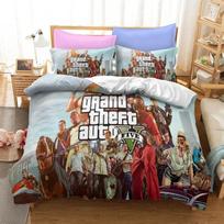 Žaidimas Grand Theft Auto V patalynės komplektas berniukams, mergaitėms, dvyniai, karalienės dydžio antklodės užvalkalas pagalvės užvalkalas lovai vaikams suaugusiems namų tekstilė, tekstilė EU Single 135x200cm