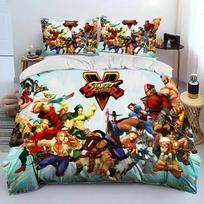 3D Spausdintas Street Fighter Retro Žaidimo Patalynės Komplektas Antklodės Užvalkalas Lovos Komplektas Antklodės Užvalkalas Pagalvės Užvalkalas Antklodė Karališko Dydžio Karalienės Dydžio Berniukams Suaugusiems 70x133cm 2pcs