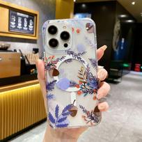 Double-sided Magnetic Attraction, Suitable for IPhone16 Phone Case, Apple 15Pro Flower Core High Transparency Anti-drop 14 Protective Case iPhone16E