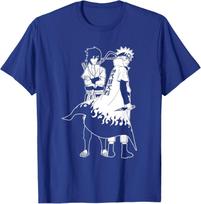Naruto Shippuden Naruto and Sasuke Outline T-Shirt S