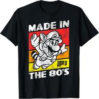 Nintendo Super Mario 3 Made In The 80's Retro T-Shirt T-Shirt S juoda