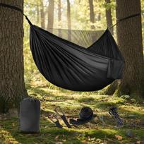Anti-Mosquito Parachute Cloth Camping Hammock with Encrypted Mesh black
