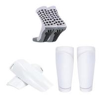 Futbolo Sportiniai Rinkiniai Profesonalios Futbolo Kojinės Jaunimo Futbolo Shin Guard Kojinės Rinkinys Kojų Apsaugos Blauzdos Movė Adult size  balta
