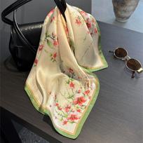 53cm Natūralaus Šilko Skara Moterims Kaklaskarė Foulard Bandana Mažos Plaukų Juostelės Madingos Gėlėtos Kaklo Kaklaryšės Biuro Moteriai Nauja 53x53cm