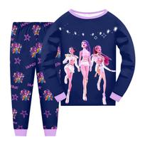 Children's Fashion Suit Skirt Round Neck Long Sleeve Top Pants 130 juoda