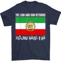 Liūtas ir Saulė Grįžta Juokinga Irano Šacho Vėliava 1979 Retro Unisex Marškinėliai XL
